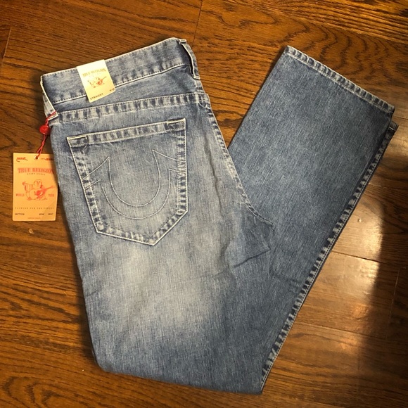 TRUE RELIGION Men’s Far Out Clean Straight Natural Denim Jeans Size 38 NWT - Picture 2 of 9